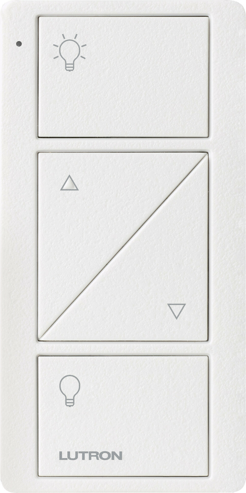 PJ2-2BRL-TSW-L01 2-Button Pico Smart Remote with Raise/Lower and Light Icons, Snow
