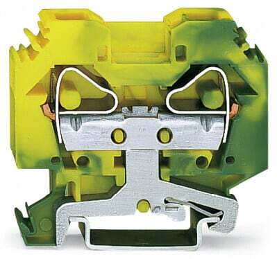 283-107 Operating Tool Ground Terminal Block, 24 to 6 AWG Wire, 1 Poles, DIN Rail Mount