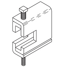 B303SS4 Beam Clamp, 1/4-20 Rod, 1/16 to 7/8 in THK, 400 lb Load, 304 Stainless Steel