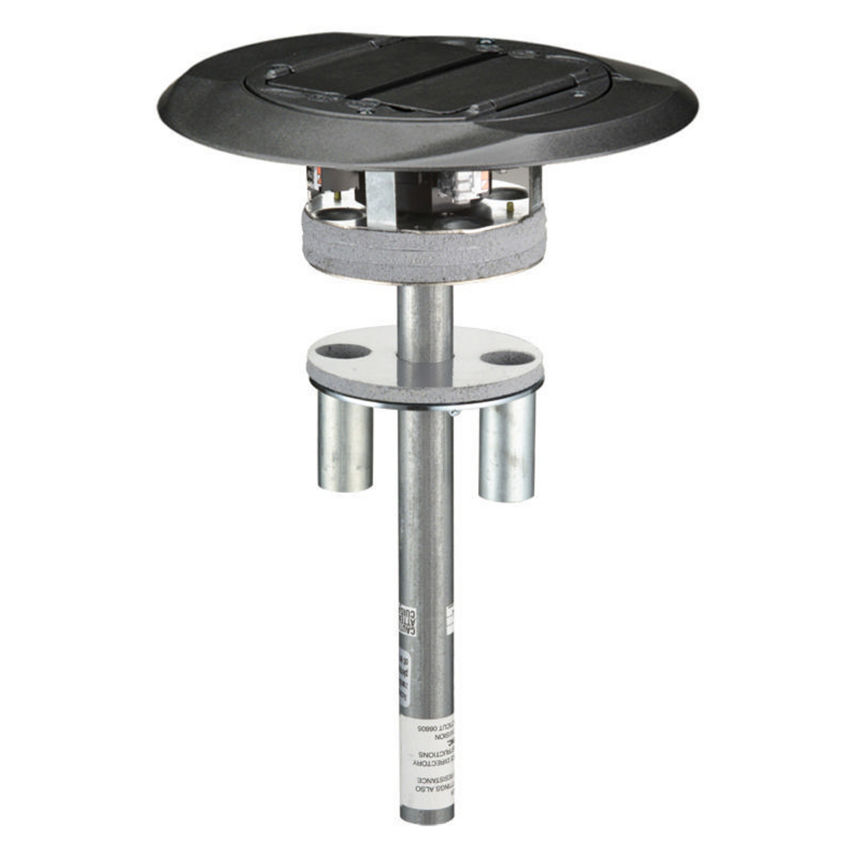 S1PT4X4BL 1-Piece Flush Standard Sized Poke-Through Assembled Unit, 4 in Hole, 8 in Dia x 0.55 in THK Cover, 300 lb Capacity, Composite