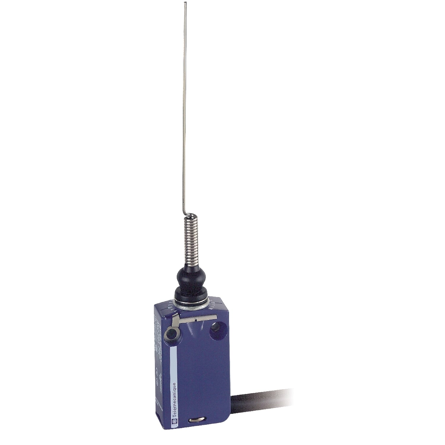 XCMD2106L1 OsiSense Fixed Heavy Duty Miniature Standard Format Limit Switch, 240 VAC, 250 VDC, 6 A, Spring Return Cat Whisker Actuator, 1NO-1NC Contact, 2 Poles
