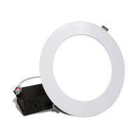 DLE63120SRDWH Edge Lit Dimmable Flat Panel Recessed LED Downlight, LED Lamp, 12.9/13.1 W Fixture, 120 V AC, Cast Aluminum Housing