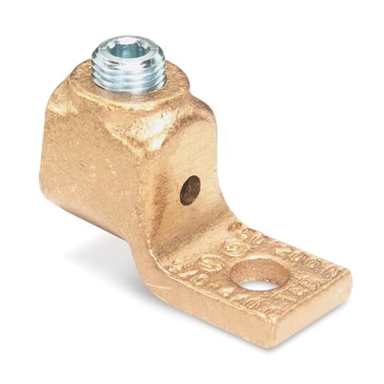 31005-TB Blackburn Locktite Connector, 8 to 4 AWG Copper Conductor, 1/4 in Stud, 1 Bolt Holes, Copper