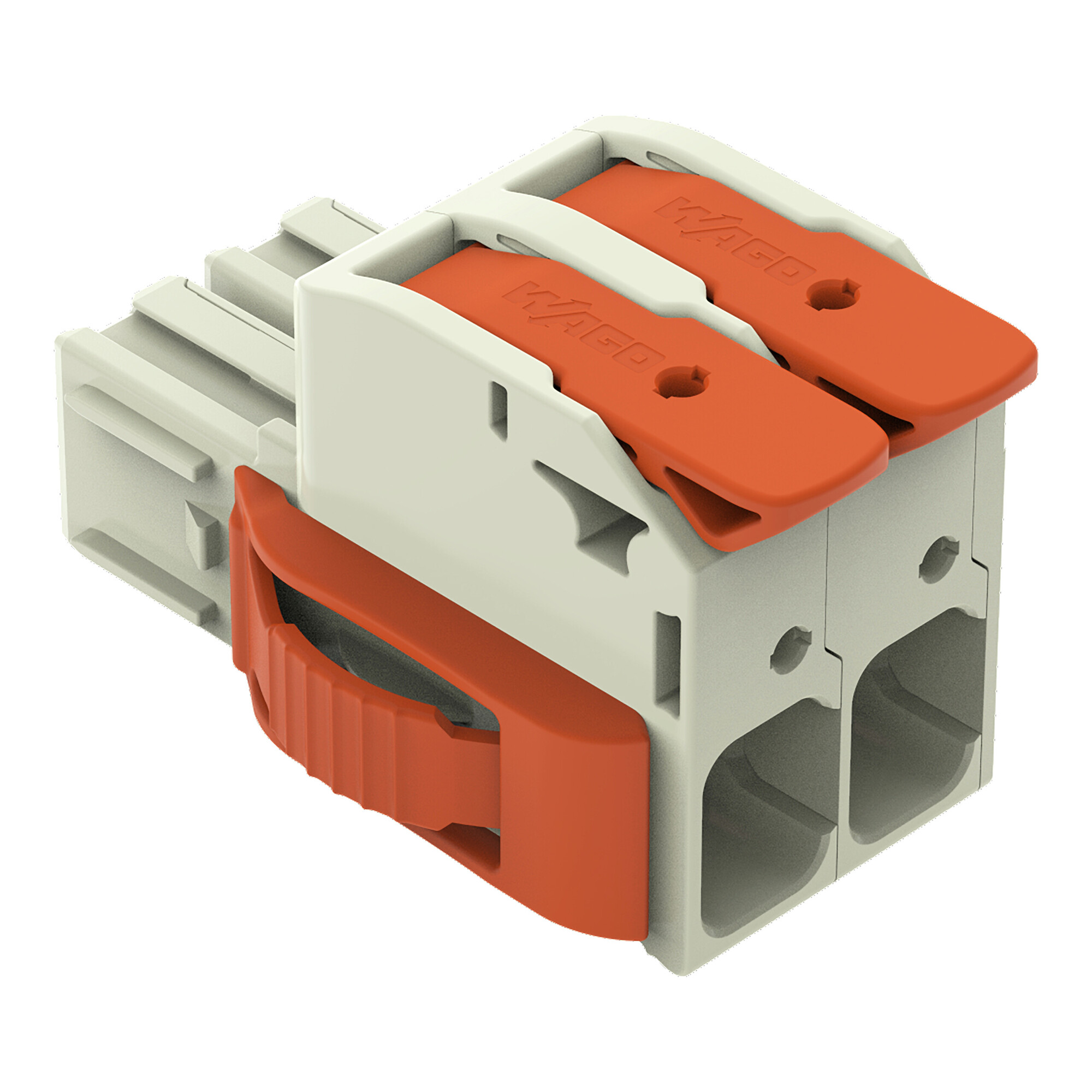 832-1102/037-000 Lever 1-Conductor Female Connector, 1 kV, 76 A, 18 to 4 AWG Wire, 2 Poles