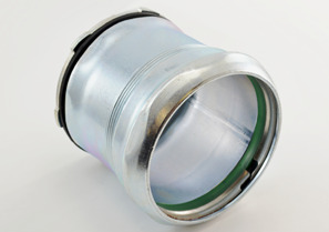 257-SRT Non-Insulated Raintight Compression Connector With Internal Sealing Ring and Knockout Gasket, 3 in Trade, For Use With EMT Conduit, Steel, Electro-Plated Zinc