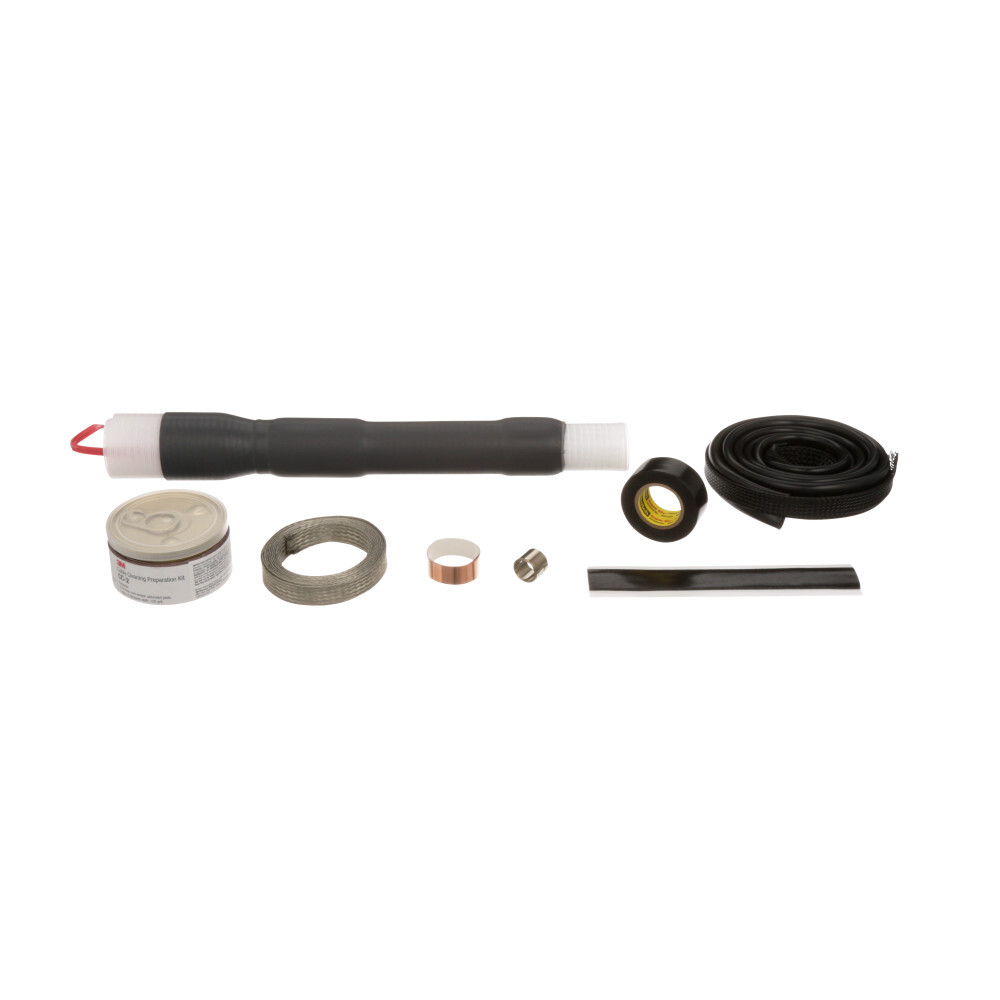 7000133214 QT-III 7600-T-3-RJS Cold Shrink Termination Kit, 3 Pieces, For Use With Three Core Tape Shield, UniShield and Wire Shield Power Cable, Silicone Rubber, Black