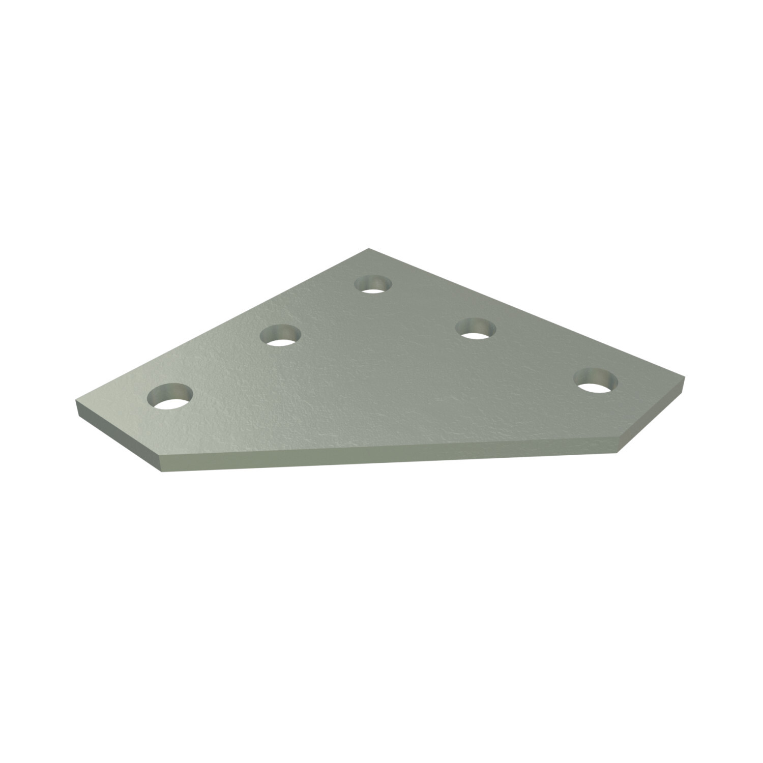P1873-HG Channel Flat Plate Fitting, 5 Holes, 5-3/8 in L x 1-5/8 in W x 1/4 in THK, HRPO Steel