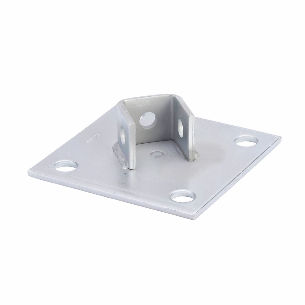 B279ZN Type U Square Post Base, 1 Channel, 45 deg Centered Offset Channel Position, 1-5/8 in H Base, For Use With 1-5/8 x 1-5/8 in B22 Series Channel, Steel