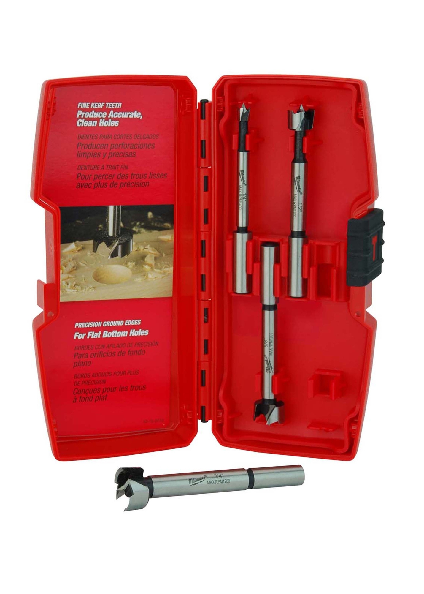 48-14-0004 Forstner Bit Set, 4 Pieces, Alloy Steel