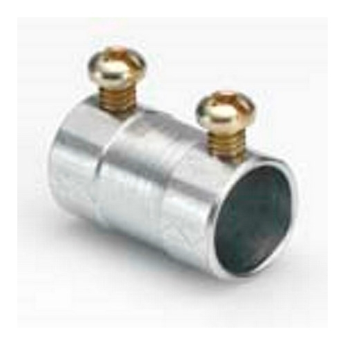 243-US Bridgeport Setscrew Conduit Coupling, 1-1/4 in, For Use With EMT Conduit, Steel, Zinc Plated