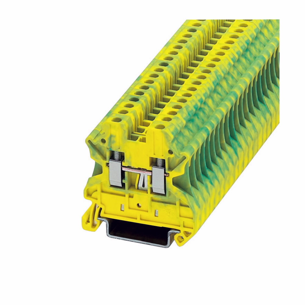 XBUT25PE IEC-XB 1-Level Ground Block, 26 to 12 AWG Wire, DIN Rail Mount