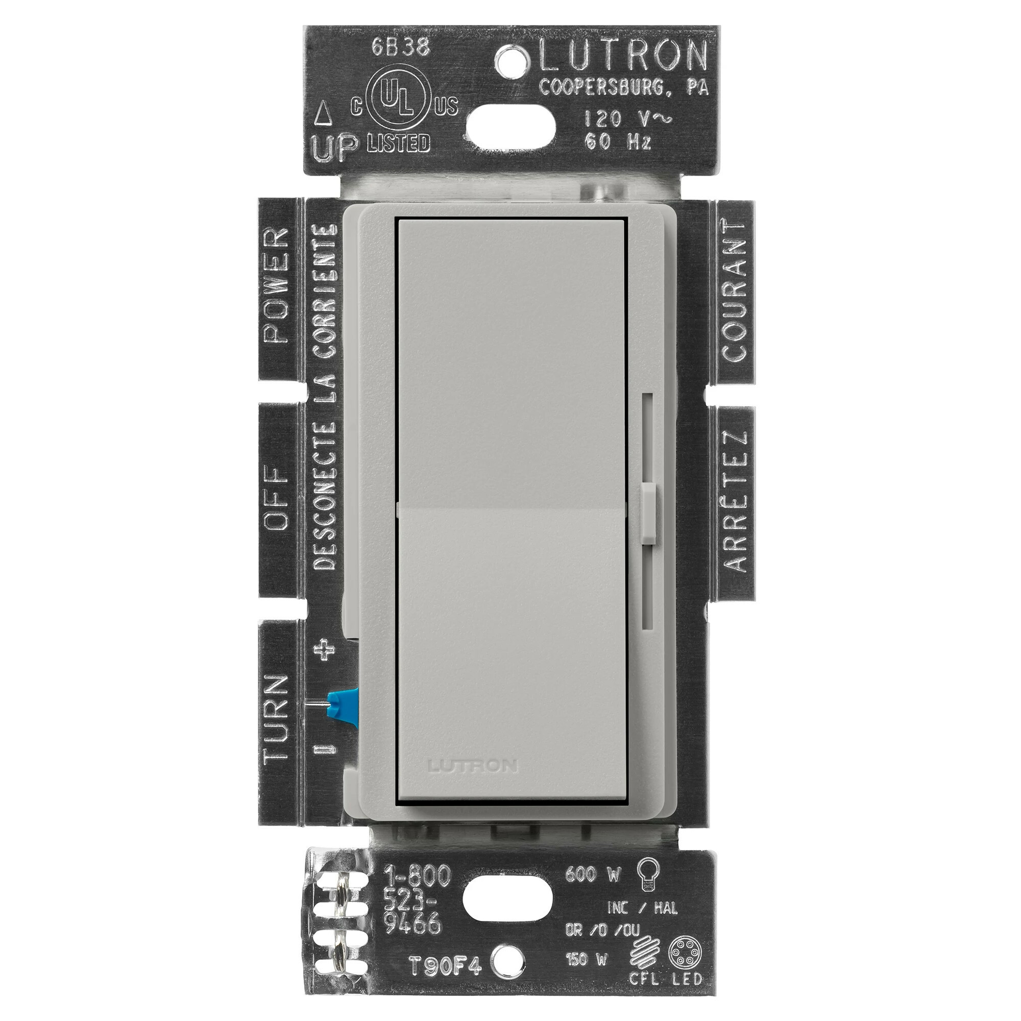 DVSCCL-153P-PB Diva LED+ Dimmer Switch, No Neutral Required, 150W LED, 1 Pole/3-Way, 120V, Pebble