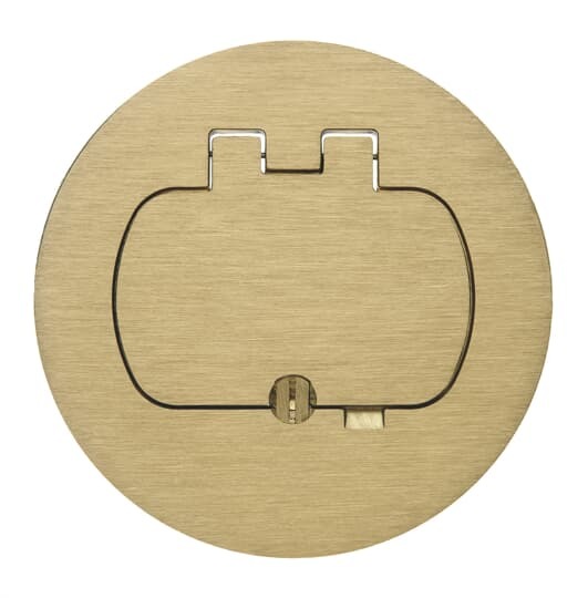 E97BR Carlon 1-Door Floor Box Cover, Brass