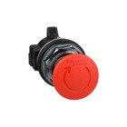 30mm Push Button, Type K, turn to release trigger action mushroom operator, 2 position, plastic red mushroom head
