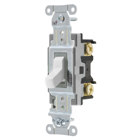 Switches and Lighting Controls, Toggle Switch, Commercial Grade, Double Pole, 15A 120/277V AC, Back and Side Wired, White