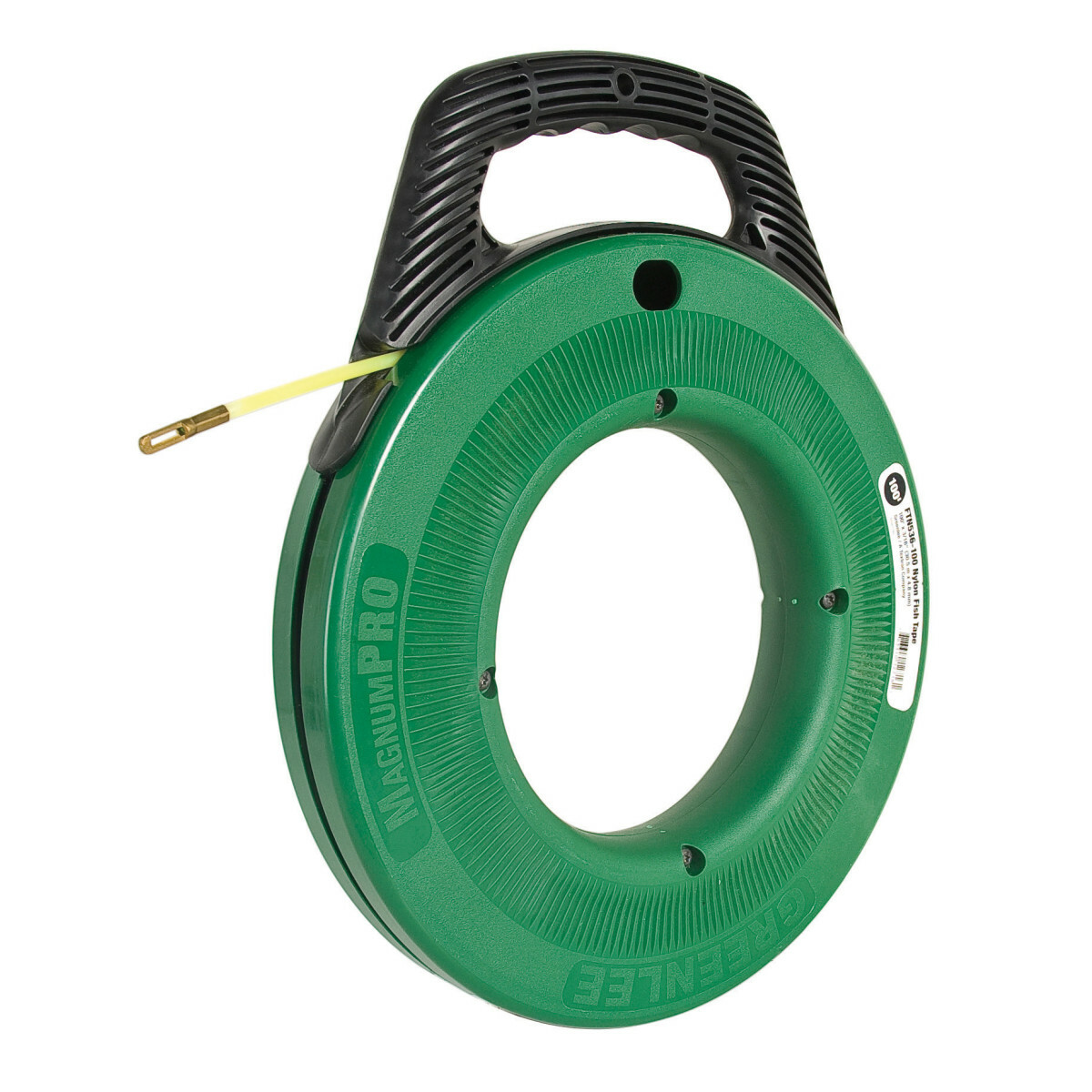 FTN536-100 MagnumPRO Curl-Resistant Non-Conductive Fish Tape, 3/16 in W Tape, 100 ft L Tape, Round Profile, Nylon Tape