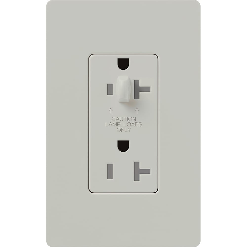 SCR-15-HDTR-PD Claro Half Dimming Tamper-Resistant Duplex Receptacle, Decorator-Style Outlet, 15 Amp, Satin, Palladium