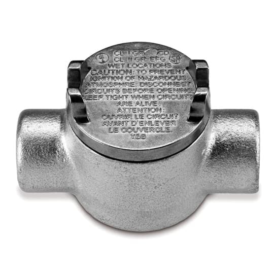 GUAC16-TB T&B Explosionproof Conduit Outlet Box With Cover, 1/2 in, 13.1 cu-in Capacity, Zinc Plated