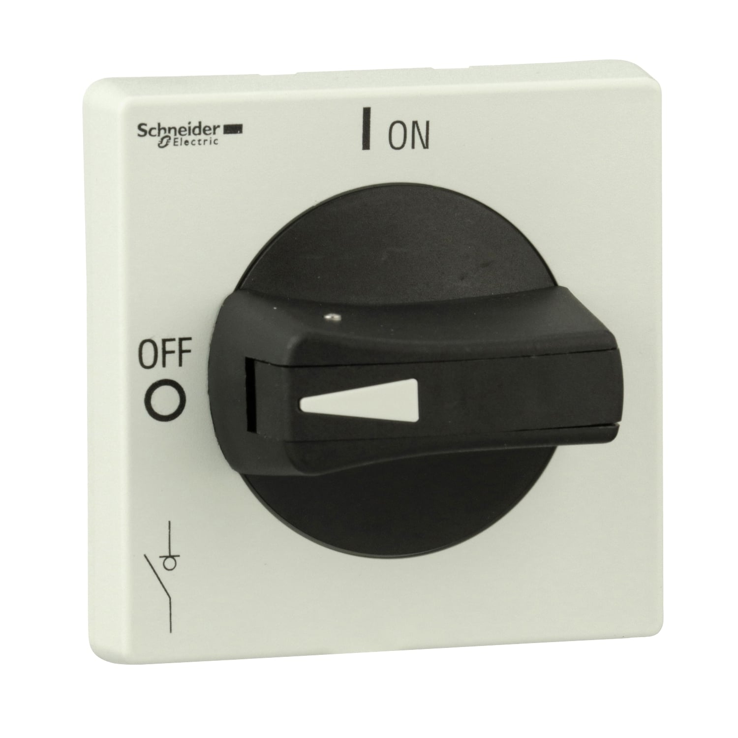 VLSH2H5BD TeSys Defeatable Protrud Rotary Single Hole Disconnect Switch Operating Handle With Front Plate, 65 mm W x 65 mm H, Black/Gray
