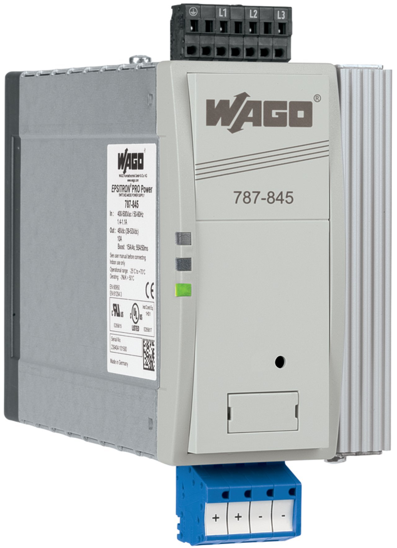 787-845 3-Phase, 780 V Input, 48 V DC Output, DIN Rail Mount