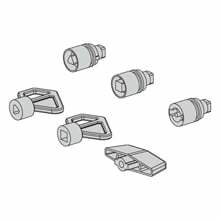 Eaton B-Line series accessories, NEMA 4, Latch inserts interchange with quarter-turn, Type 4 premier enclosure security inserts, Accessories, 7mm square latch insert