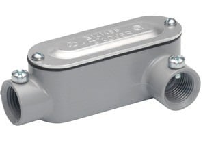 LL-42CGC Bridgeport 5 Series Type LL Combination Conduit Body With Cover and Gasket, 3/4 in Hub, Form 85 Form, 7.2 cu-in Capacity, Aluminum