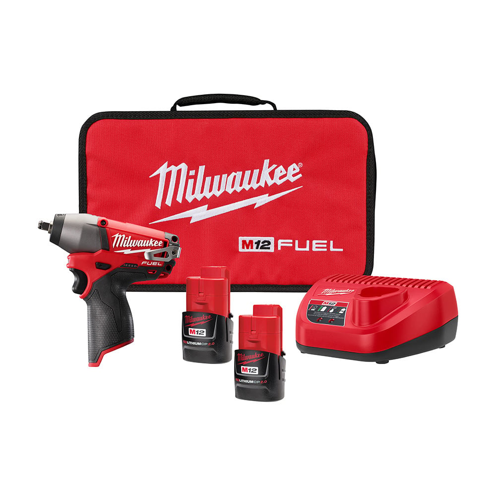 2454-22 M12 Fuel Cordless Impact Wrench Kit, 3/8 in Straight Drive, 0 to 2650/0 to 3500 bpm, 117 ft-lb Torque, 12 V DC, 6-1/2 in OAL