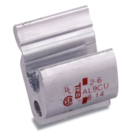 63125 Color-Keyed Compression H-Tap Connector, H Shape, 2 to 2/0 AWG Main/Run, 6 to 1/0 AWG Tap, Aluminum