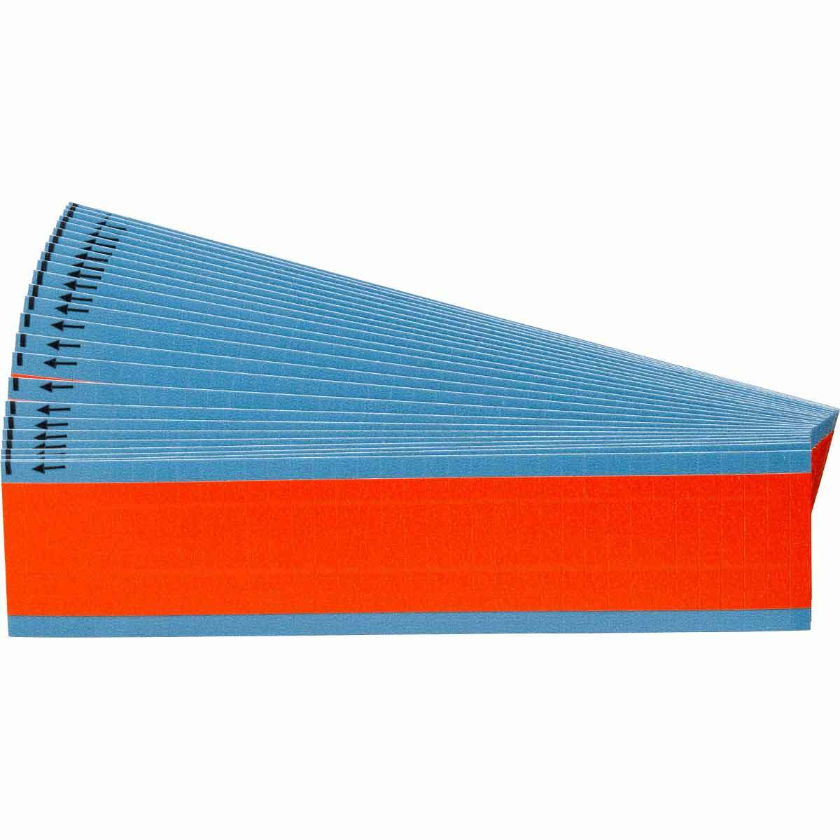 WM-COL-OR-PK WM Series Miniature Blank Die-Cut Pre-Printed Solid NEMA Color Wire Marker Card, 1/4 in W, Orange, B-500 Repositionable Vinyl Coated Fabric, 36 Markers per Card