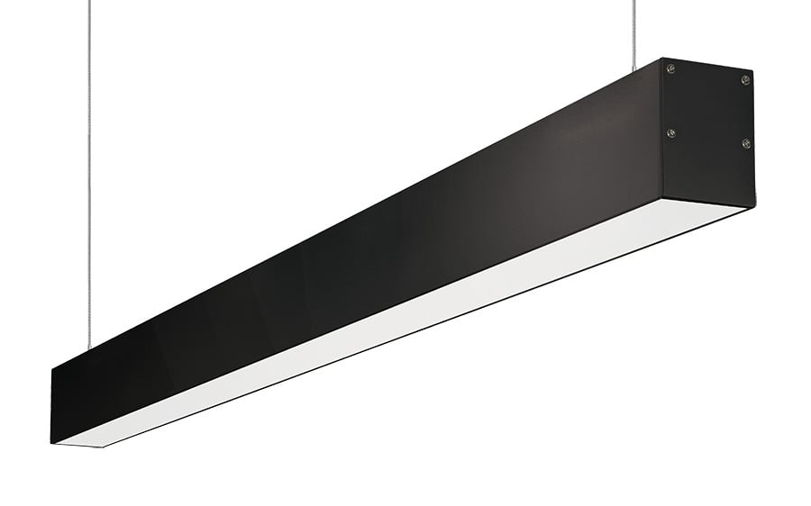 BOA4P-40D10-40Y-B Pendant Light Fixture With 0 to 10 VDC Dimming Driver, 40 deg Reflector, 35 W Fixture, 120/208/240/277 V AC, Matte Black Housing