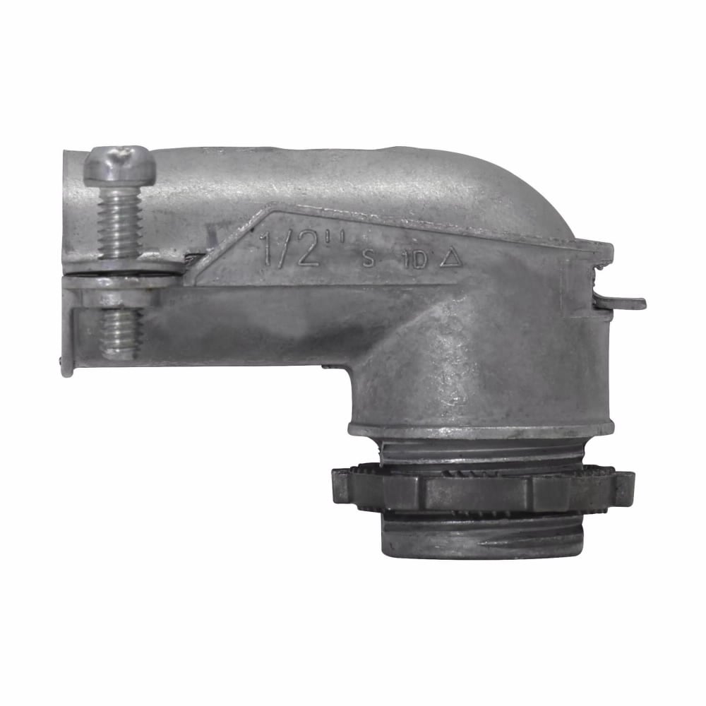 738DC Non-Insulated Squeeze Conduit Connector, 3/4 in Trade, 90 deg, Die Cast Zinc, Zinc Plated