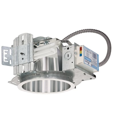 F6O2A Diffuse Open Light Fixture Reflector, 6-3/8 in H x 7-1/2 in W, Recessed Mount, Aluminum