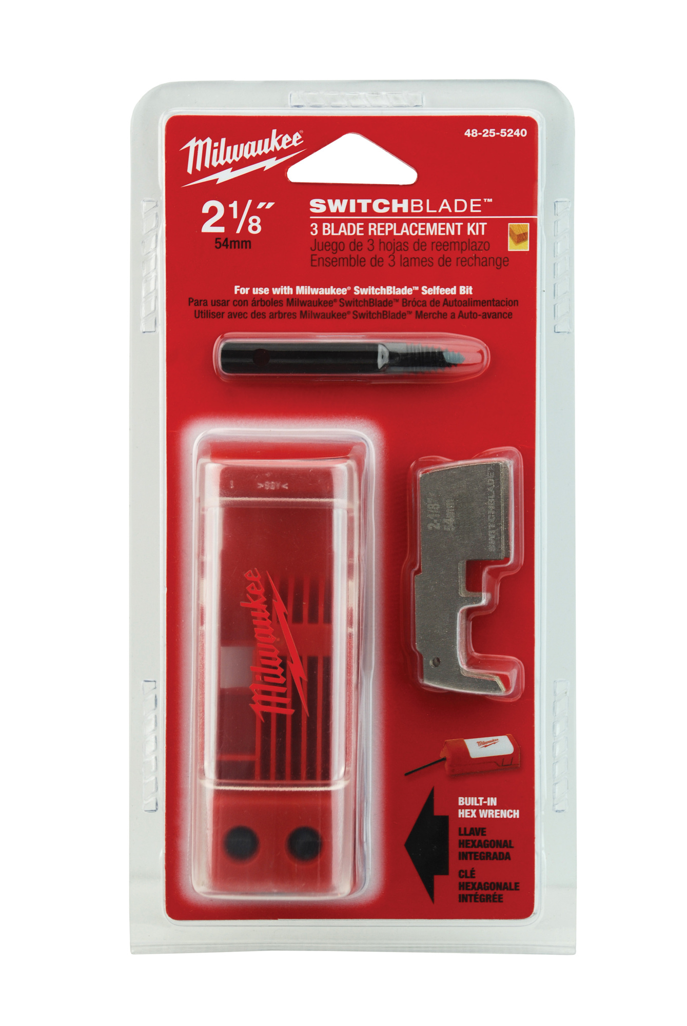 48-25-5240 7-Piece Blade Replacement Kit, For Use With SwitchBlade 2-1/8 in Self-Feed Drill Bit