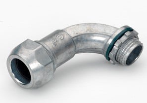 Mighty-Seal Jacketed MC Cable Connectors, 90 Degree PVC Jacketed MC and TECK Cable Connector
