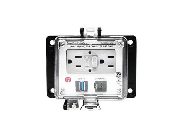P-P28P29-B3RX USB Connector, 2 Ports, Aluminum