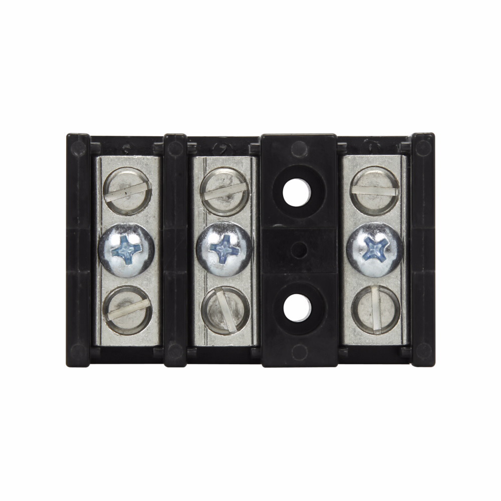 14002-3 Barrier Power Terminal Block With Box Lug Terminal, 600 V AC/DC, 115 A, 3 Poles, 14 to 2 AWG, 8 AWG Wire