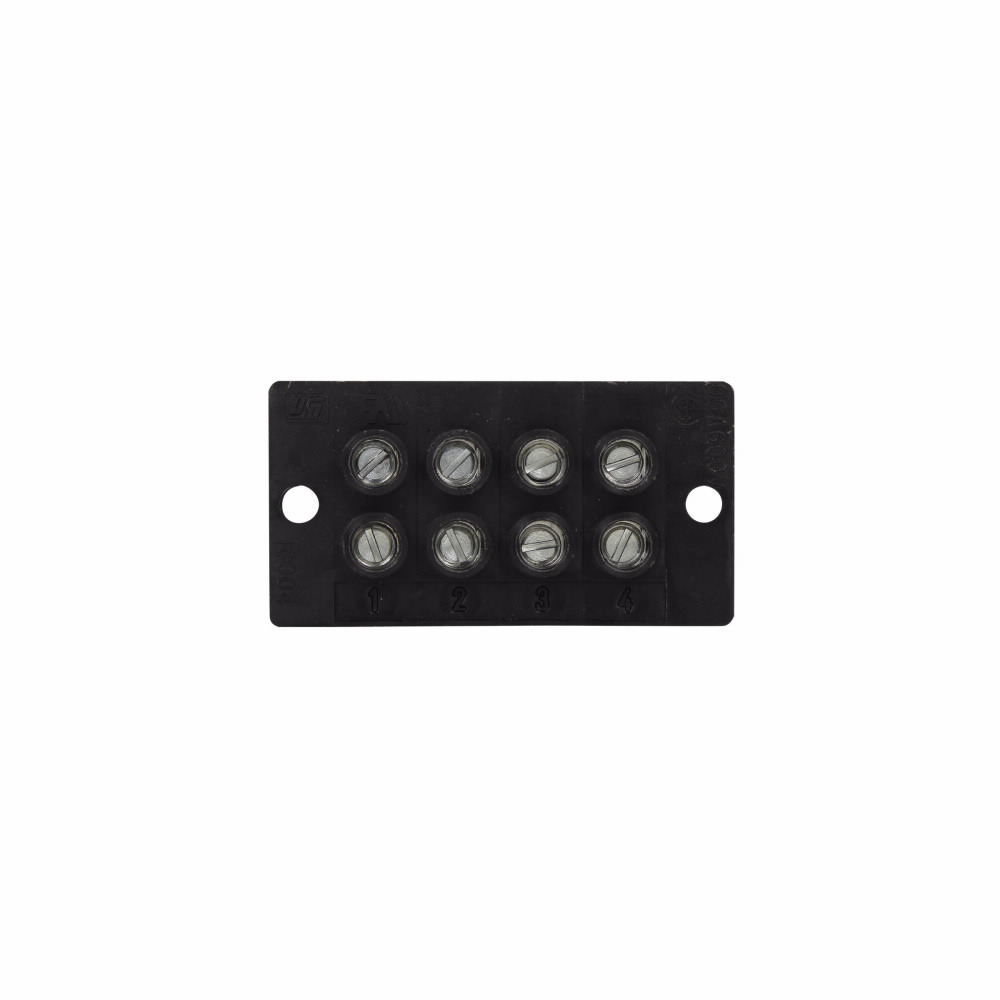 14004-4 Dead Front Enclosed Threaded/Splicer Power Terminal Block, 600 V AC/DC, 90 A, 14 to 4 AWG, 8 AWG Wire, 4 Poles