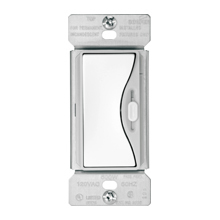 Eaton slide dimmer, No neutral required, #14 -12 AWG, Flush, 120 Vac, Back and side, Maintained, Alpine white, 60 Hz, ELV, Single-pole, Three-way, Single-phase, Polycarbonate, 600W 715167