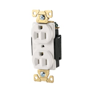 Eaton Arrow Hart extra heavy-duty industrial specification grade duplex receptacle, #14-10 AWG, 15A, Industrial, Flush, 125V, Back and side, Brown, Brass, Nylon face, Glass-filled nylon base, 5-15R, Duplex, Screw, Nylon, Core pack