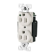 Eaton Arrow Hart extra heavy-duty hospital grade standard duplex receptacle,#14-10 AWG,15A,Healthcare,Flush,125V,Back and side,Red,Brass,High-impact nylon face,Glass-filled nylon base,5-15R,Duplex,Screw,Glass-filled nylon,Core pack