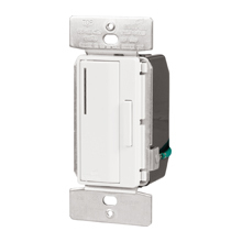 Eaton Smart dimmer, 7-step LED light level display, Flush, 120V, Wire lead, Push pad, Maintained, Almond, Ivory, White, Fan, LED, INC, CFL, ELV, MLV, FLR, Halogen, Single-pole, Single-phase, Multi-location, Polycarbonate