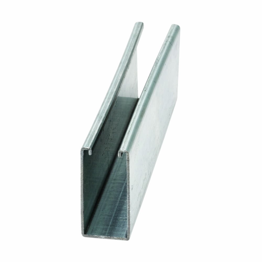 B11-120HDG Solid Single Metal Framing Channel, 10 ft L 1-5/8 in W 3-1/4 in D 12 ga THK, TT-C-490 B Cold Formed Low Carbon Steel, Hot-Dipped Galvanized, Domestic