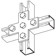 B132YZN Cross Plate, 5 Holes, 5-3/8 in W x 1/4 in THK