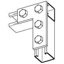 B143YZN Corner Plate, 4 Holes, 3-1/2 in W