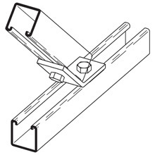 B154YZN Open Angle, 2 Holes, 45 deg Bend, Steel