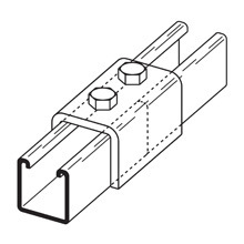 B170SS4 2-Hole Splice Clevis, 1/4 in THK, For Use With Model B22/B52A Channels