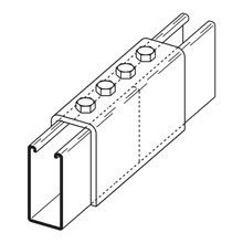B172-12HDG 4-Hole Splice Clevis, 7-1/4 in L x 1/4 in THK, For Use With B12 Channel