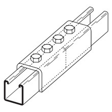 B172SS4 4-Hole Splice Clevis, 7-1/4 in L x 1/4 in THK, For Use With B22, B52A Channel