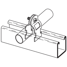 B2210AL 2-Piece Multi-Grip Conduit Pipe Clamp, 1 in Conduit, 400 lb Load, 1-1/8 to 1-3/8 in OD, Steel
