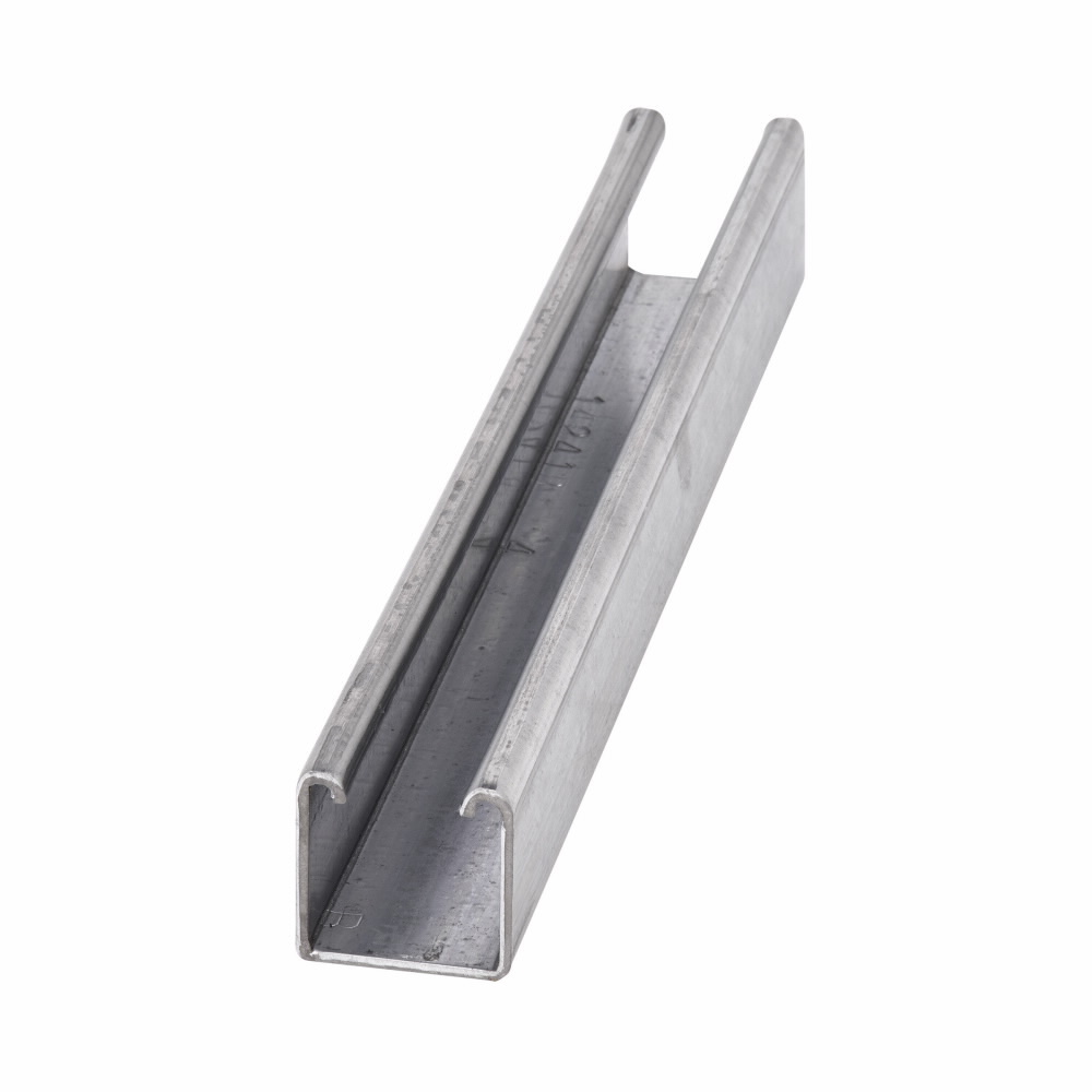 B22-240HDG Single Metal Framing Channel, 20 ft L 1-5/8 in W 1-5/8 in D 12 ga THK, ASTM A123 Cold Formed Low Carbon Steel, Hot-Dipped Galvanized